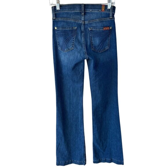 7FAMK Dojo Jeans Dark Wash Denim Flare Leg Size 25 7 for all Mankind - Picture 4 of 6
